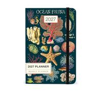 Cavallini AG2027/OCN Planificateur hebdomadaire 2027 inspiré de l'océan 10,2 x 15,2 cm, 12 mois, idéal pour les fans de fleurs, petit et mignon