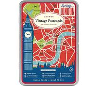 Cavallini - Carte postale Londres - Boîte de 18 cartes postales - 9 motifs/2 par motif