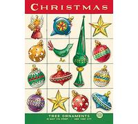 Cavallini & Co. Feuille de papier décoratif, décorations de Noël, 50,8 x 71,1 cm, papier d'archivage italien (WRAP/HOL40)