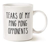 CavaStar Tasse à thé en céramique avec inscription « Tears of My Ping Pong » - Cadeau amusant pour joueur de tennis de table - Blanc - 325 g ou 425 g