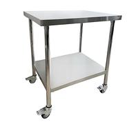 CAVATINY Table de travail en acier inoxydable 61 x 46 cm - 4 roulettes pivotantes avec freins - Table professionnelle jusqu'à 200 kg - Pour restaurant, cuisine