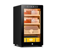 Cave à cigares 45 L avec contrôle de chauffage et de refroidissement Armoire glacière électrique silencieuse for 250 comptes avec étagères et tiroir en bois de cèdre espagnol Cadeau for homme(A)