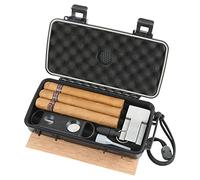 Cave à cigares de voyage avec accessoires pour cigares, cèdre espagnol, humidificateur, coupe-cigare, support à cigares, coupe-cigares, coupe-cigares, coupe-cigares, coupe-cigare, coupe-cigare,