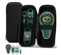 Cave à cigares de voyage, boîte à cigares portable multifonctionnelle avec cutter droit, coupe-V, perforateur et cendrier en céramique, ensemble de coupe-cigares 4 en 1 avec sac pour terrasse
