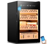 Cave à cigares électrique 60 L avec contrôle de la température et l'humidité, armoire en bois cèdre espagnol application