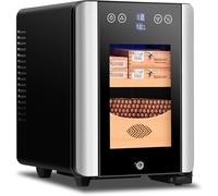 Cave à cigares électrique 8 L pour 100 unités avec contrôle de la température, porte en verre à double vitre, étagère et tiroir en bois de cèdre