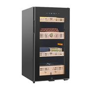 Cave à cigares électrique avec contrôle de la température et de l'humidité, étagères en bois de cèdre, grande capacité pour un rangement optimal des cigares