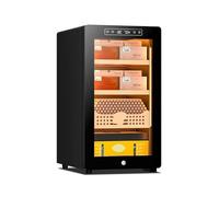 Cave à Cigares Électrique avec Contrôle d'humidité PID, 45L 52L Armoire avec Compresseur et Chauffage pour 250-350 Cigares, Système Précis, Cèdre Espagnol(52L,110V)