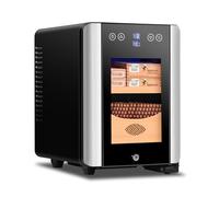 Cave à cigares électrique pour 100 unités avec contrôle de la température de refroidissement, porte en verre à double vitre, étagère et tiroir en bois de cèdre pour homme