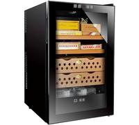 Cave à cigares électronique, température et humidité constantes automatiques, refroidissement par air tridimensionnel à 360 °, bois de cèdre espagnol, réservoir d'eau en circulation de 1,5 L