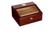 Cave à cigares en Bois avec Coupe-cigares, Guillotine et humidificateur intégré. Grande capacité pour Storage(Gray)