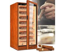 Cave à cigares, peut contenir environ 1 800 cigares, équipée de sept paniers à cigares en cèdre, température et humidité réglables, verre visuel
