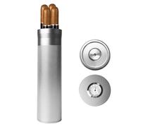 Cave à Cigares Portable, Étui à Cigare en Acier Inoxydable, Boîte à Cigares de Voyage Tube pour 3 à 4 Cigares, Étui à Cigares avec Hygromètre, Cave à Cigare Cadeau pour Les Amoureux de Cigares