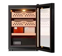 Cave À Cigares, Refroidissement À 360°, Capacité De 50L, 3 Étagères En Bois De Cèdre, Capacité De 300 Cigares, Température Et Humidité Constantes, Écran Tactile, Cadeau Pour La Fête Des Pères