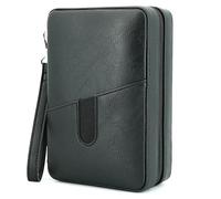 Cave à Eau en cèdre en Cuir, capacité : 6 pièces, étui de Voyage Portable avec humidificateur (Noir)