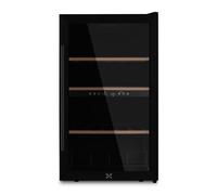 LES PETITS CHAMPS Cave à Vin Encastrable Sous Plan 32 Bouteilles CAVCEB32 Black Edition, Capacité 82 L, Design Élégant en Acier Inoxydable, Réglable de 5°C à 20°C, Anti-UV, LED