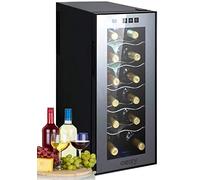 Cave à vin - 33 litres - 12 bouteilles - Refroidisseur à vin - Mini-réfrigérateur - Minibar - Avec porte en verre - Éclairage LED
