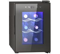 Cave à vin 6 bouteilles 17L - HOMCOM - température réglable 8-18° - 26,5 x 51,5 x 39,3 cm