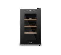 H.Koenig Cave à Vin de Conservation 6 bouteilles AGE6, 17 L, Professionnelle Inox, Réfrigérante, Thermoélectrique, Réglable de 11°C à 18°C, Silencieuse, Eclairage intérieur, 3 Etagères, Noir