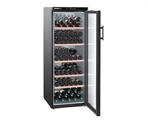 Cave à vin de service Liebherr WTB4212 - Cave de service Multi-températures - Capacité : 200 bouteilles - Froid statique - Noir - 5 zones indépendantes - Porte Vitrée - 5 clayettes Bois