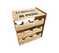 Cave a vin en Bois 9 Bouteilles - Casier a Bouteille Personnalisable avec Message, Logo, prénom… [ Caisse de vin en Bois ]
