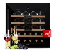 Klarstein Cave a Vin Encastrable, Réfrigérateur à Vin, Porte en Verre, Cave à Vin Vieillissement, Zone Unique, Prosecco, Ecran Tactile, Réfrigérateur Bar, Frigo, Protection UV, 5-20°C, 36 Bouteilles