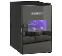HOMCOM Cave à vin 15 bouteilles 39L réfrigérateur à vin thermoélectrique et silencieux - porte en verre, éclairage LED, écran tactile numérique, frigo vin contrôle de température 8-18°C, noir