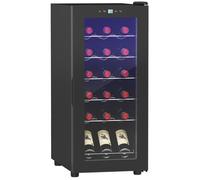 Cave à vin - HOMCOM - 18 bouteilles 50L haute performance température réglable 5-18° lumière LED - noir