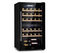 Klarstein Cave a Vin, Réfrigérateur à Vin sur Pieds avec Porte en Verre, Cave à Vin de Vieillissement, Prosecco, Bière, Ecran Tactile, Réfrigérateur Bar, Frigo, Protection UV, 5-22°C, 29 Bouteilles