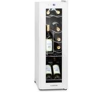 Klarstein Cave à vin Shiraz 12 Slim Uno 32 L 12 bouteilles Contrôle tactile 5-18 °C LED Blanc