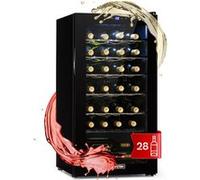 Cave à Vin Klarstein Shiraz 28 Uno 74L 28 bouteilles Panneau de contrôle tactile 5-18°C Noir Noir G