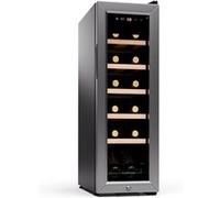KLARSTEIN Cave a Vin, Caves à Vin de Conservation de 32L, Porte en Verre, Cave a Vins à Zone Unique, Bar Int/Ext, Frigo Armoire a a de Vieillissement, à 12 Bouteilles