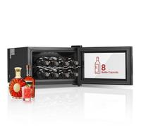 Cave à vin pour 8 Bouteilles / 22 Litres, Réfrigérateur à vin 8°C-18 °C, Écran LED Tactile, Porte en verre, Silencieuse