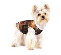 Cave à vin Rouge imprimée,T-Shirt sans Manches en Coton pour Animaux de Compagnie, Gilet Respirant, Extensible et Doux,L