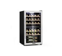 Cave à vin - Klarstein- 2 zones pour 29 bouteilles / 80L- Armoire à vin - 41 db - Frigo bar - inox brossé - Noir