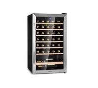 KLARSTEIN Cave a Vin, Réfrigérateur à Vin avec Porte en Verre, Cave à de Vieillissement, Zone Unique, Prosecco, Bière, Ecran Tactile, Réfrigérateur Bar, Frigo, Protection UV, 4-18°C, 36 Bouteilles