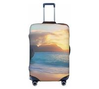 Cave Beach Sunset Housse de protection élastique pour valise de voyage Motif imprimé anti-rayures, Noir , L