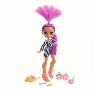 Cave Club poupée préhistorique articulée Pyjama Party Roaralai aux cheveux violets, masque de nuit et 3 accessoires, jouet pour enfant, GTH02