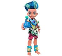 Cave Club poupée préhistorique articulée Slate aux Cheveux Bleus avec Figurine Taggy et Accessoires, Jouet pour Enfant, GNL87