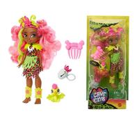 Cave Club Poupée Préhistorique Fernessa De 25.4 CM, Cheveux Rose, Avec Dinosaure