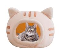 Cave confortable pour chat en polaire avec coussin à gratter et boule suspendue en peluche | Automne hiver intérieur animal domestique maison chaude pour mini chien de taille moyenne chat Snooze dor