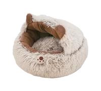 Cave de lit pour chat d'intérieur - Nid apaisant en peluche chaud, tapis de couchage antidérapant pour animaux de compagnie, fermé pour chats et petits animaux, | Reste With Winter Comfort Chaton