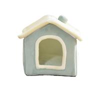 Cave de lit pour chat - Maison de lit semi-fermée pour chat - Maison intérieure confortable pour chat avec coussin amovible, maison d'hiver pour animaux de compagnie en forme de ca