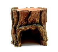 Cave de Reptile de Tronc d'arbre drôle - abri en résine avec Plateau Alimentaire intégré, Texture d'écorce réaliste, cachette Polyvalente sous-Marine/Aquarium et Terrarium pour crevettes, Poisson
