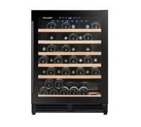 Climadiff CBU51S2B - Cave à vin - encastré - encastrable - largeur : 59.5 cm - profondeur : 57.5 cm - hauteur : 82 cm - 143 litres - classe F - noir