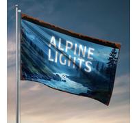 Cave Man Bar Alpin Lights : Nature'S Serenity In The Mountains Flag Accessoires de chambre pour adolescents garçons Décoration extérieure à suspendre (120 x 180 cm)