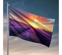 Cave Man Bar Coucher de soleil sur les champs de lavande. Décorations pour intérieur drapeaux cool pour gars (30 x 45 cm)