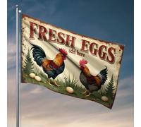 Cave Man Bar Fresh Eggs For Sale: A Rustic Farm Sign Flag Mens Room Decor Garden Drapeaux pour l'extérieur (30 x 45 cm)