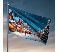 Cave Man Bar Marché de Noël au pays des merveilles d'hiver Drapeau de piscine Jardin Drapeaux Printemps et été (120 x 180 cm)