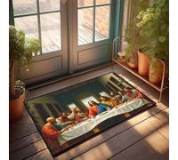 Cave Man Bar The Last Supper: A Modern Interprétation Doormat Funny Floor Mats For Front Door Office Decor For M (50 x 80 cm)